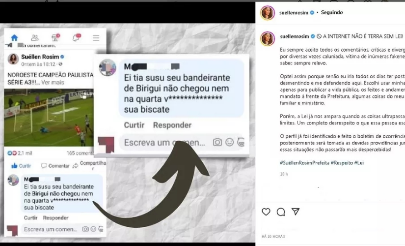 Em postagem, prefeita de Bauru afirma que registrou boletim de ocorrência após ser xingada  — Foto: Instagram/Reprodução