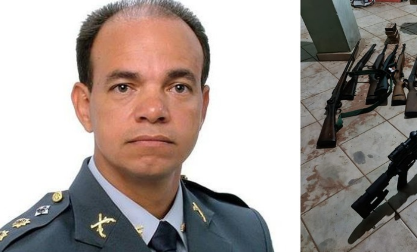 Laudo indica que funcionário morto em motel de Marília foi baleado pelas costas por patrão; coronel aposentado da PM Dhaubian Braga Brauioto Barbosa — Foto: Arquivo pessoal e Polícia Civil